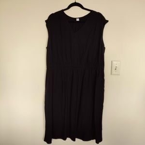 Black Cinched Waist Dress